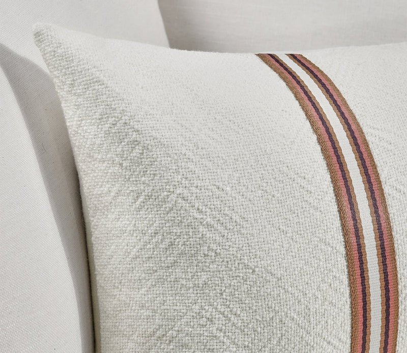 Villa by Classic Home Ralph Ivory Sangria Red Throw Pillow - Image 4