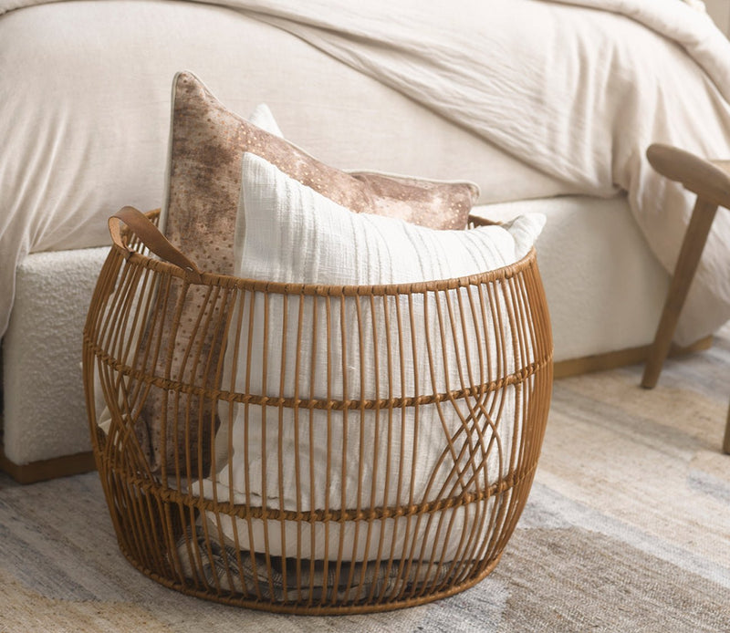 Villa by Classic Home Rattan Iron Basket - Image 3