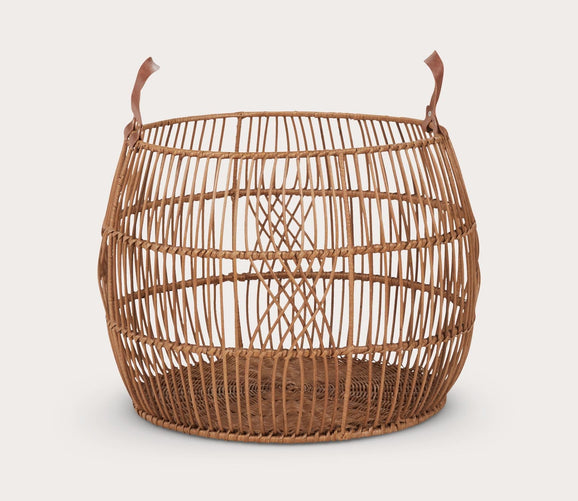 Rattan Iron Basket by Classic Home