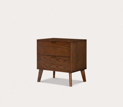 Reid Walnut Wood 2-Drawer Nightstand by Linon