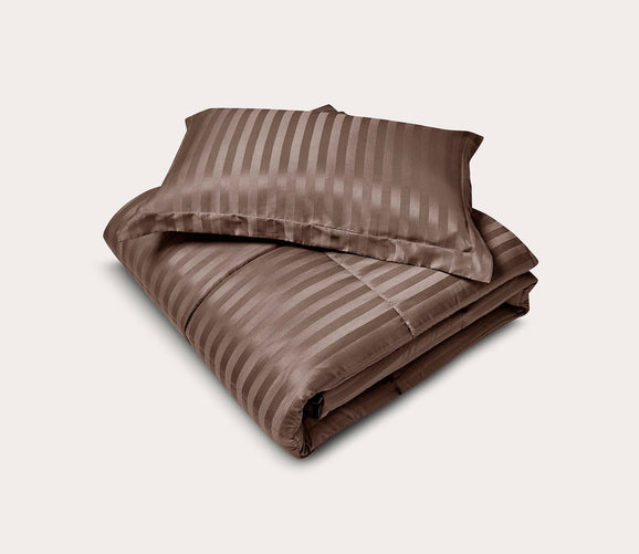 Reversible Damask Stripe Microfiber Down Alternative Comforter Set by Kathy Ireland Home