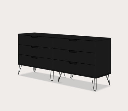 Rockefeller 6-Drawer Low Double Dresser by Manhattan Comfort