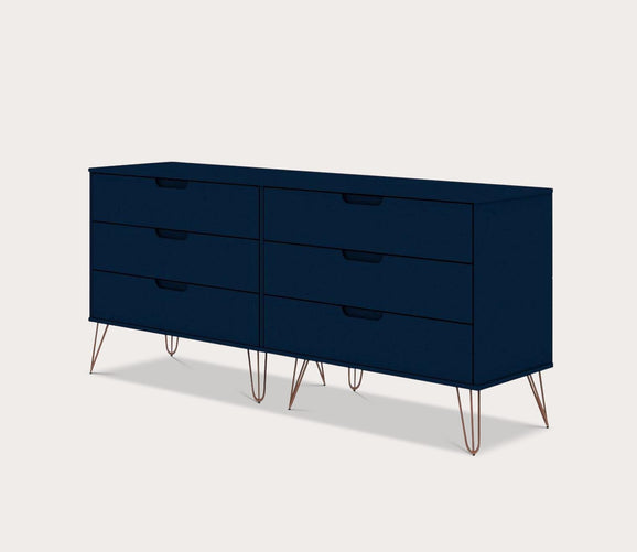 Rockefeller 6-Drawer Low Double Dresser by Manhattan Comfort