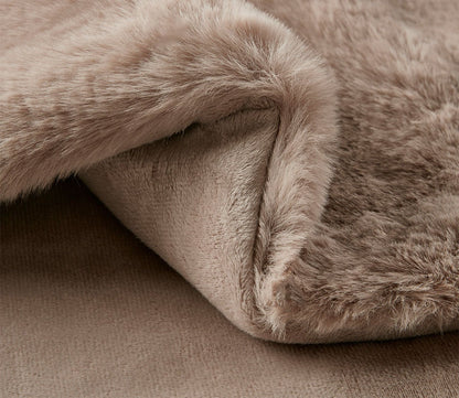Sable Solid Faux Fur Throw Blanket by Croscill