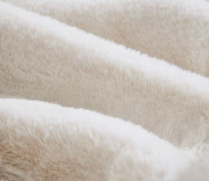 Sable Solid Faux Fur Throw Blanket by Croscill