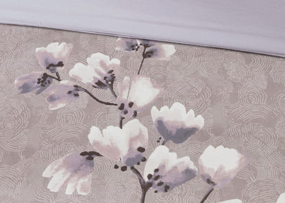 Sakura Blossom Printed Cotton Sateen 3-Piece Comforter Set by N Natori