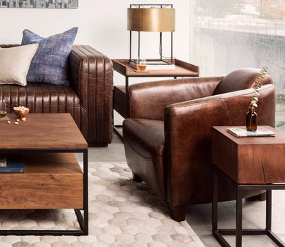 Salzburg Brown Top-Grain Leather Club Chair by Moe's Furniture