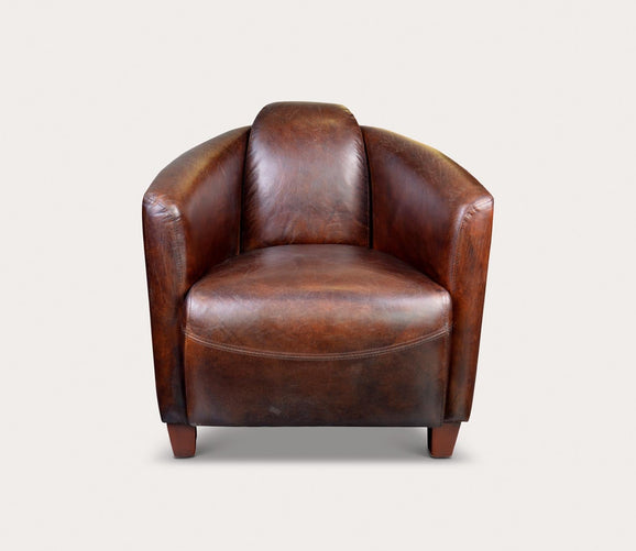 Moe's Furniture Salzburg Brown TopGrain Leather Club Chair City Mattress