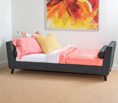 Sawyer Charcoal Fabric Upholstered Modern Daybed by Legacy Classic