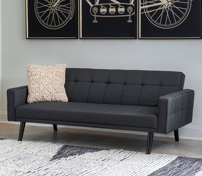 Sawyer Gray Fabric Upholstered Futon Sofa Bed by Legacy Classic