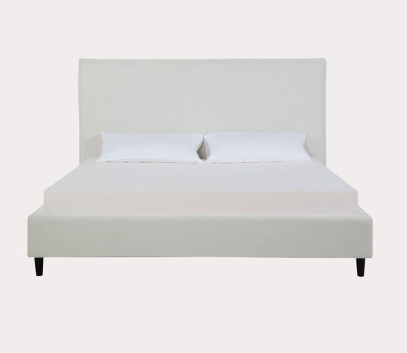 Sebring Snow Leather Upholstered Panel Bed by Palliser