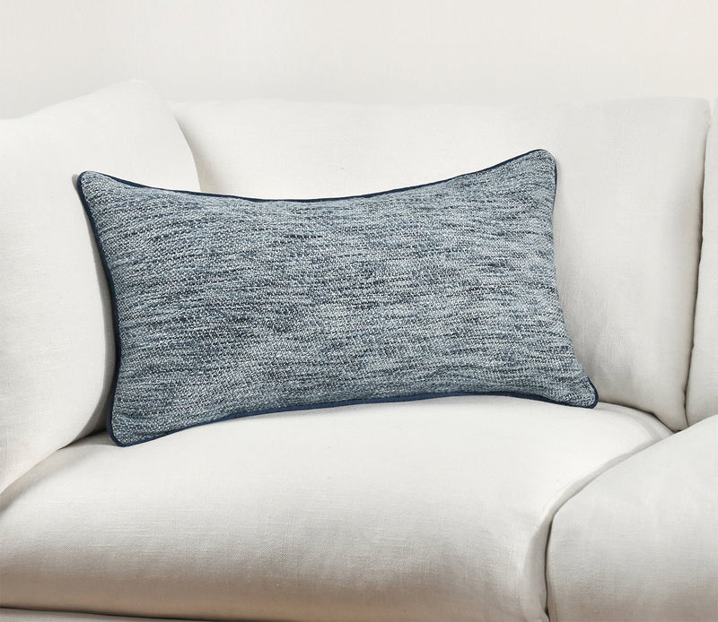 Villa by Classic Home Sharma Denim Blue Throw Pillow - Image 3
