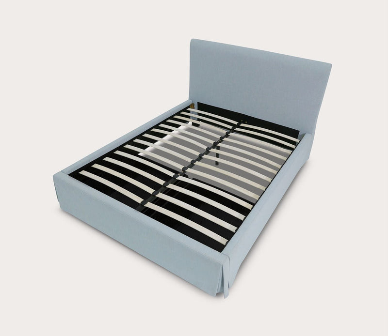 Modus Furniture Shelby Upholstered Skirted Storage Panel Bed - Image 3