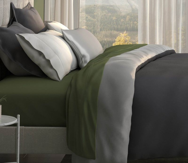 PureCare Soft Touch Bamboo Reversible Duvet Cover and Sham Set Separates - Image 1