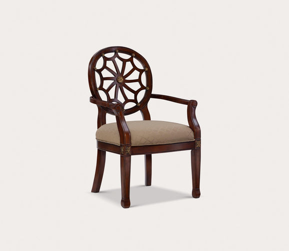 Spider Web Back Brown Wood Accent Chair by Powell