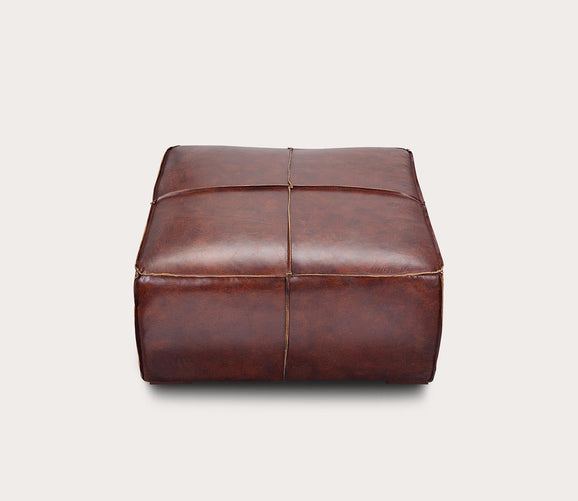 Stamford Brown Top-Grain Leather Ottoman by Moe's Furniture