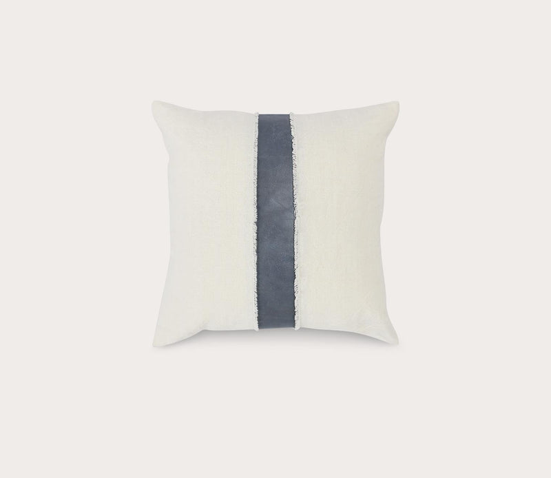 Villa by Classic Home Steam Sea Fog Blue Ivory Throw Pillow - Image 1