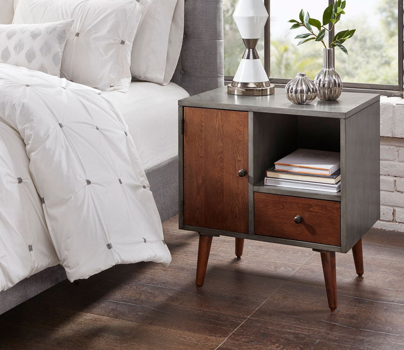Ink & Ivy Stinson Two-Tone Wood Storage Nightstand - Image 1