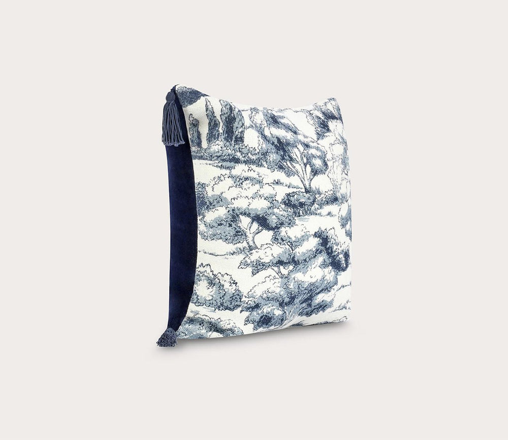 Stonework Denim Blue Throw Pillow by Villa by Classic Home