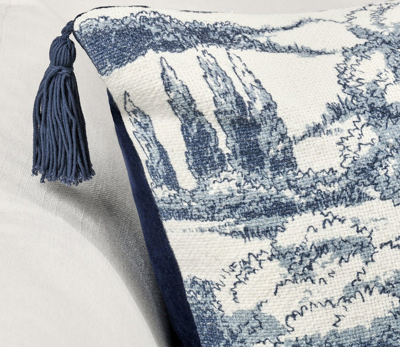 Villa by Classic Home Stonework Denim Blue Throw Pillow - Image 2