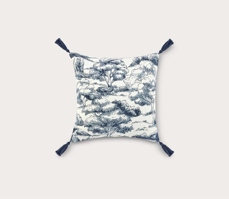 Villa by Classic Home Stonework Denim Blue Throw Pillow - Image 4