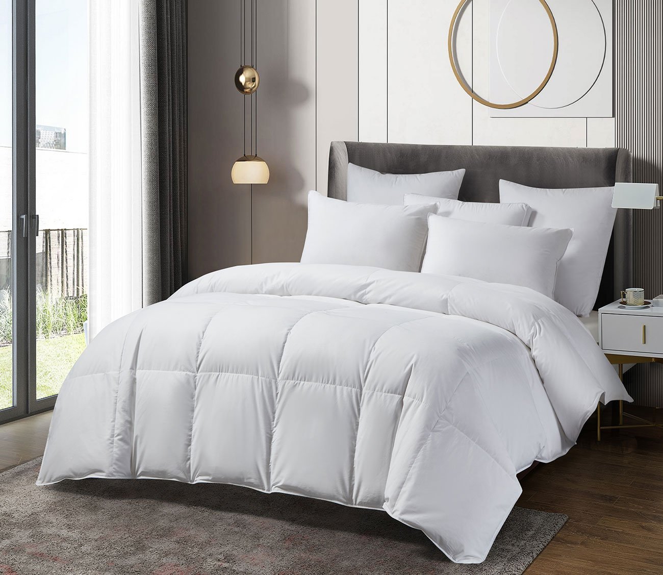 Beautyrest Tencel & Cotton Blend Breathable White Down Comforter - Light Warmth Twin