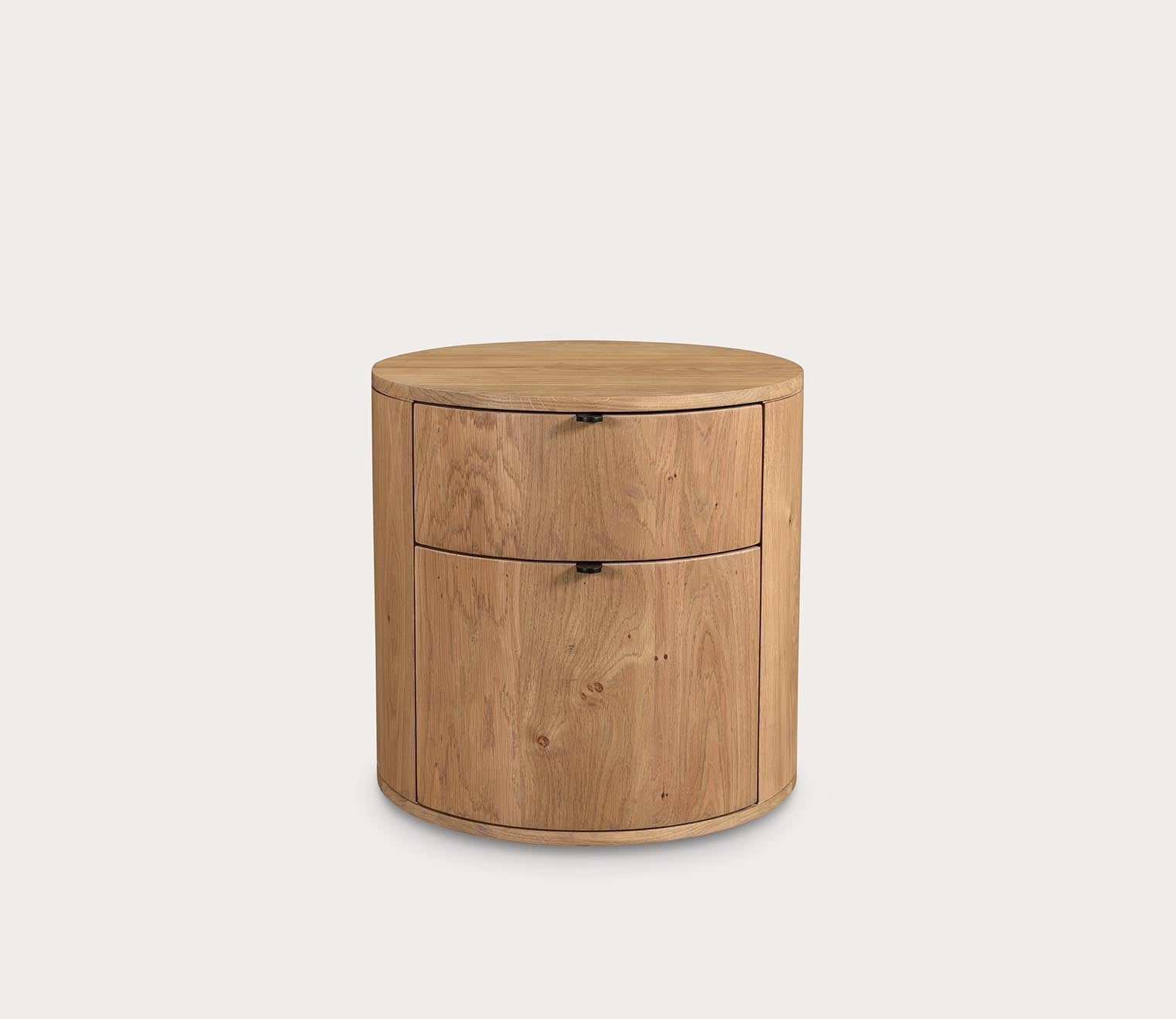 Theo Solid Oak Wood Round 2-Drawer Nightstand by Moe's Furniture