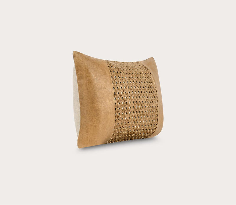 Villa by Classic Home Toscano Leather Chestnut Brown Throw Pillow - Image 12