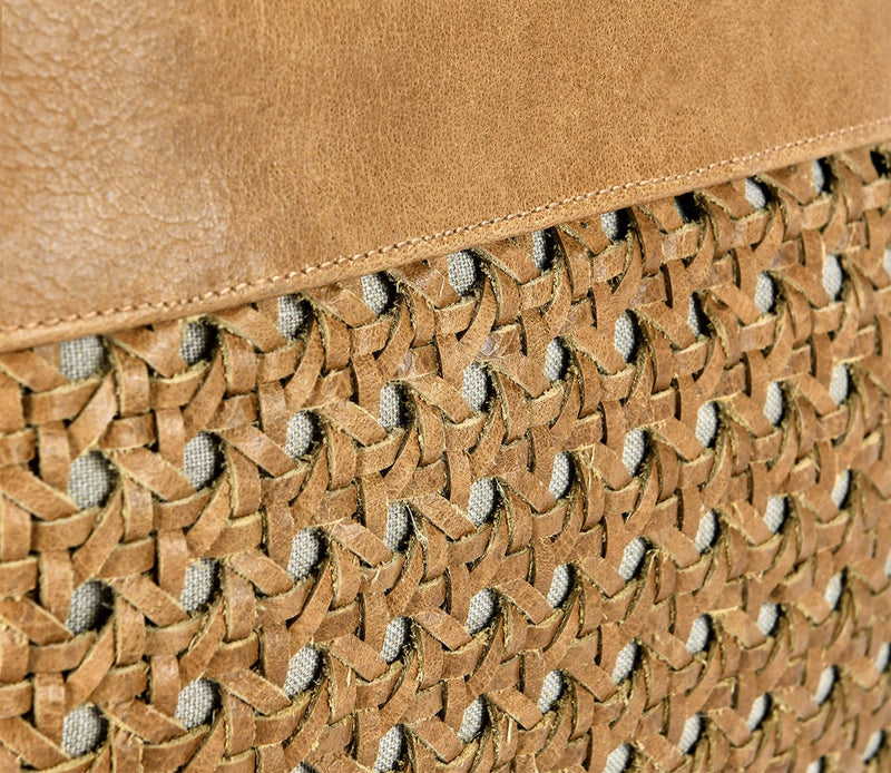 Villa by Classic Home Toscano Leather Chestnut Brown Throw Pillow - Image 7