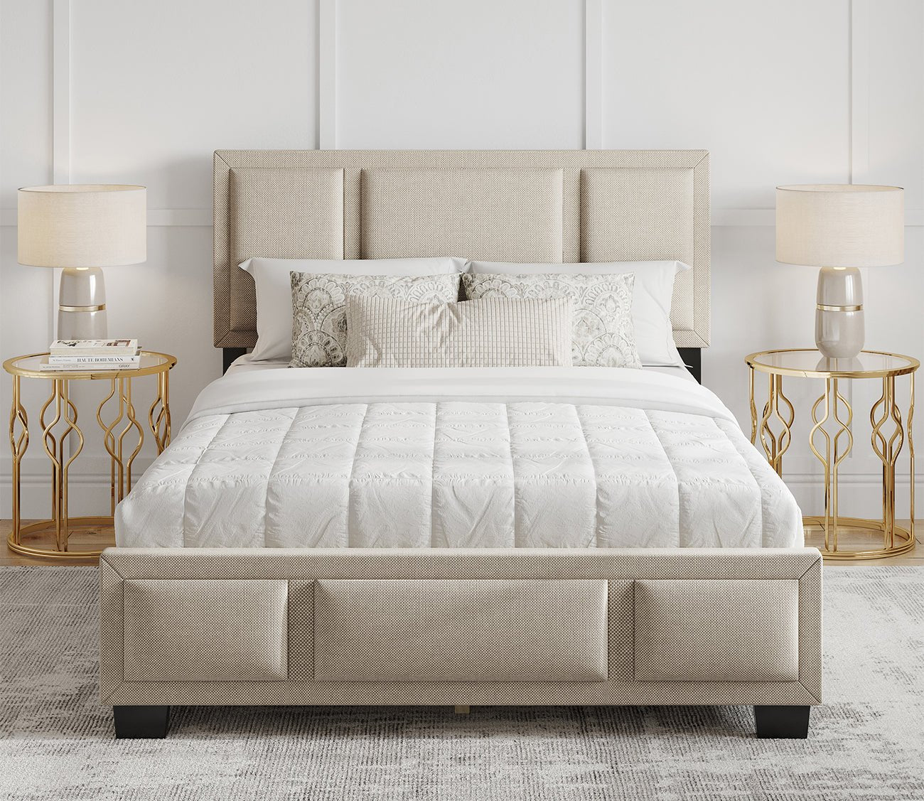 Triad Linen Fabric Upholstered Platform Bed by Boyd Sleep