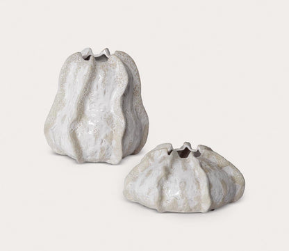 Urchin Textured Ivory Vases Set of 2 by Uttermost