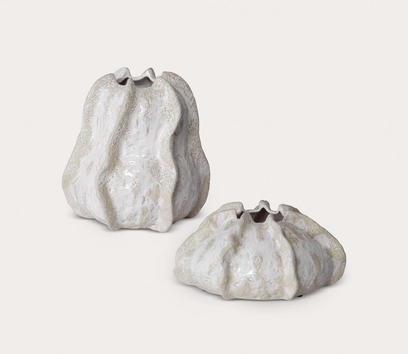 Uttermost Urchin Textured Ivory Vases Set of 2 - Image 2