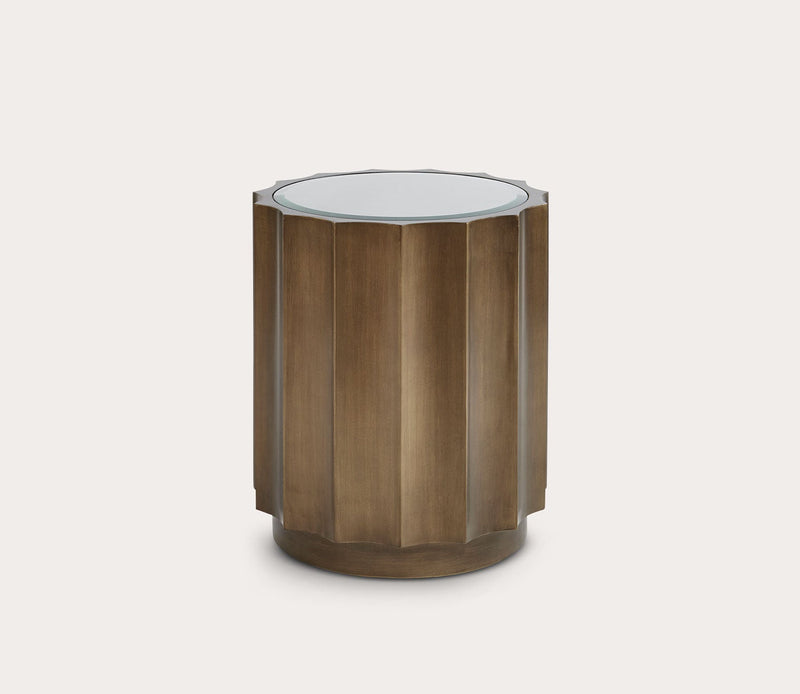 Madison Park Valentina Bronze Round Scalloped Accent Table - Image 2