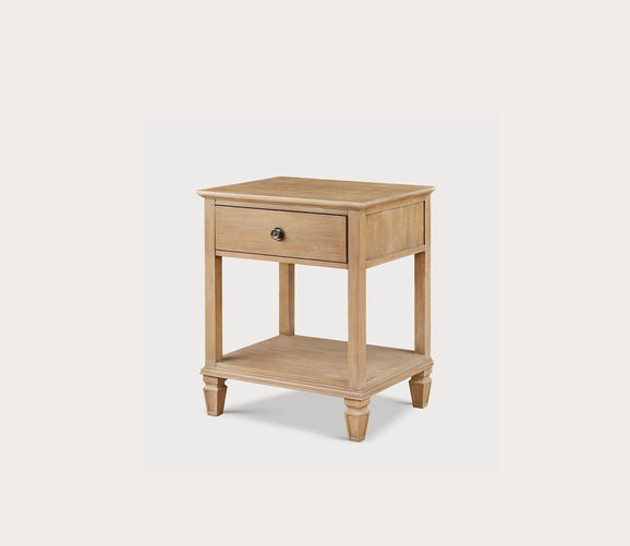 Victoria Light Natural Wood 1-Drawer Bedside Table by Madison Park Signature