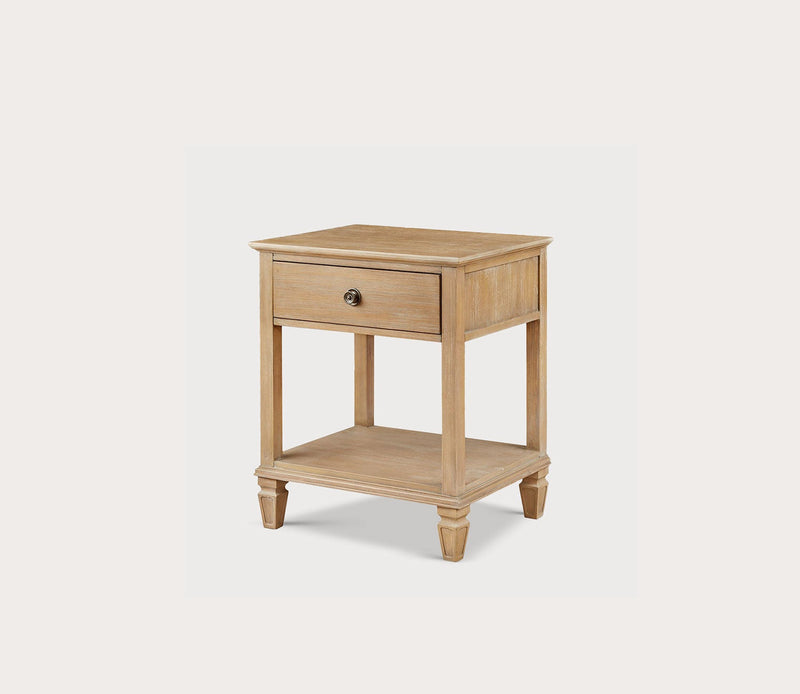 Madison Park Signature Victoria Wood 1-Drawer Bedside Table - Image 2