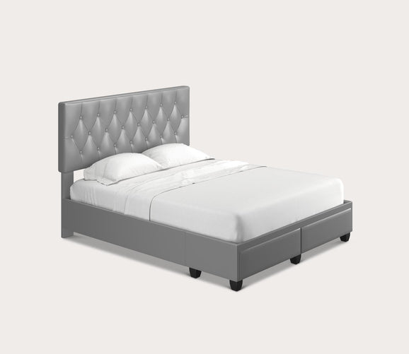 Victory Tufted Faux Leather Platform Storage Bed by Arkotec