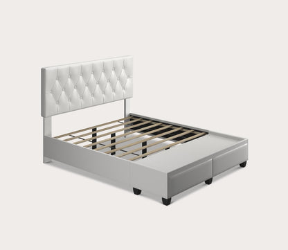 Victory Tufted Faux Leather Platform Storage Bed by Arkotec