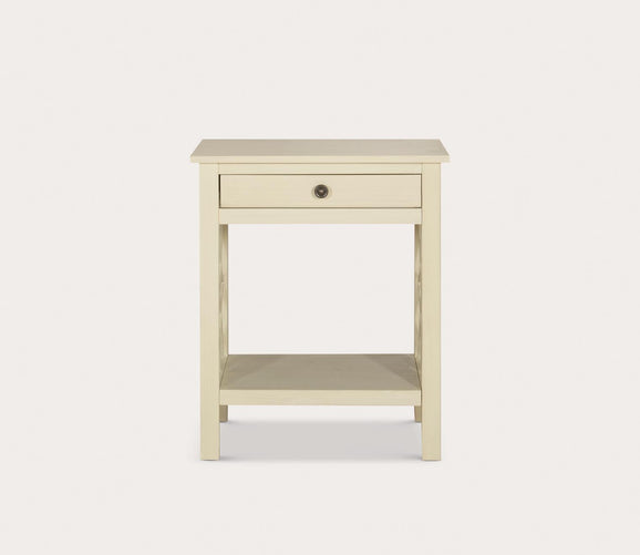 Whitley Antique White 1-Drawer End Table by Linon