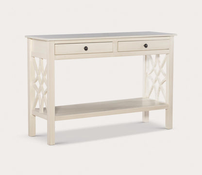 Whitley Antique White 2-Drawer Console Table by Linon