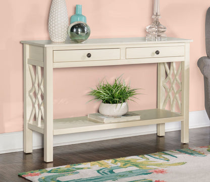 Whitley Antique White 2-Drawer Console Table by Linon