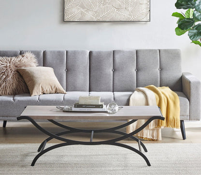 Wilson White Plank Rectangular Coffee Table by INK & IVY