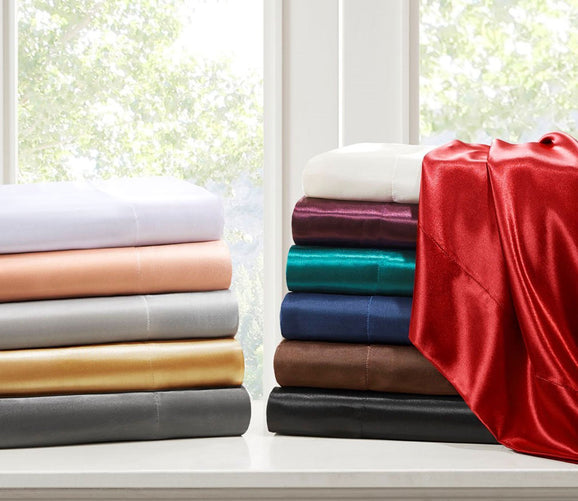 Wrinkle-Free Luxurious Satin Sheet Set by Madison Park Essentials
