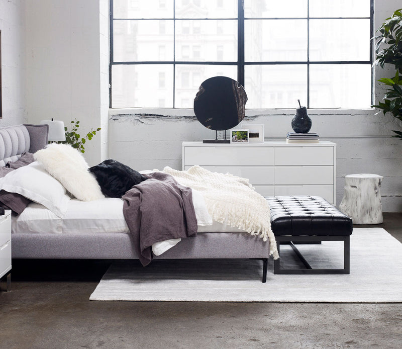 Moe's Furniture Wyatt Tufted Buffalo Leather Bench - Image 6