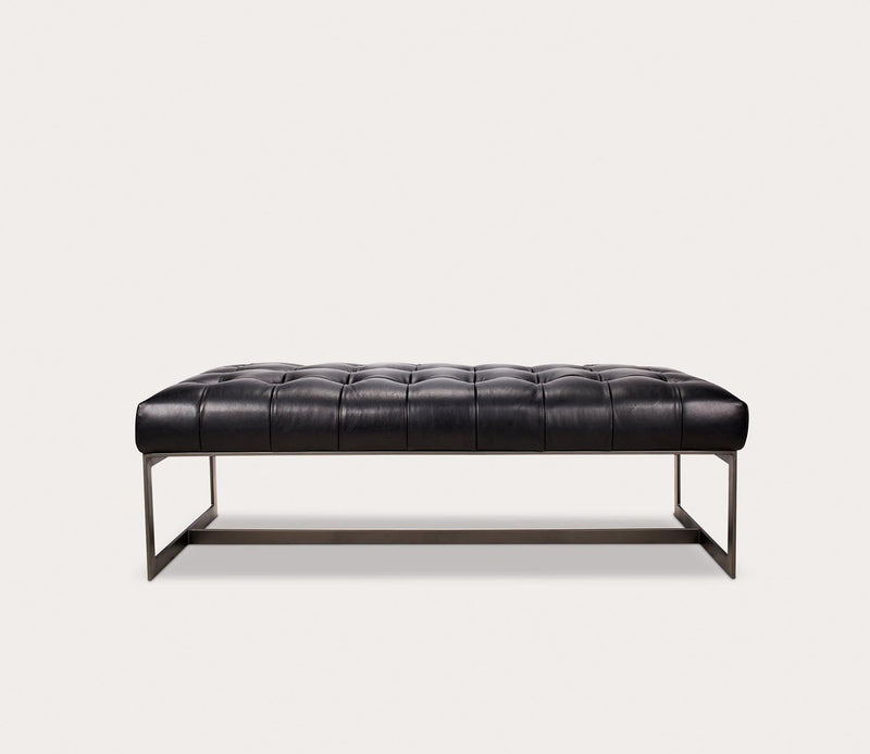 Moe's Furniture Wyatt Tufted Buffalo Leather Bench - Image 7