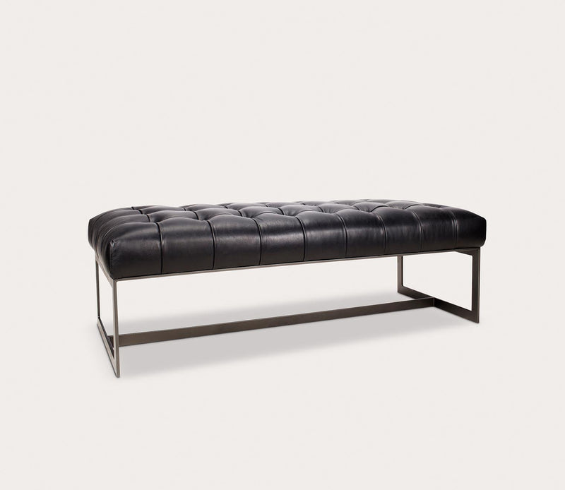 Moe's Furniture Wyatt Tufted Buffalo Leather Bench - Image 8