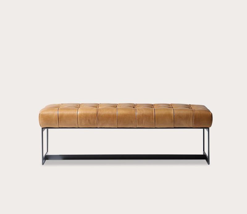 Moe's Furniture Wyatt Tufted Buffalo Leather Bench - Image 3