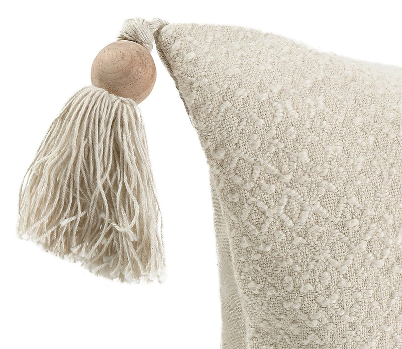 Villa by Classic Home Yasa Natural Ivory Throw Pillow - Image 5