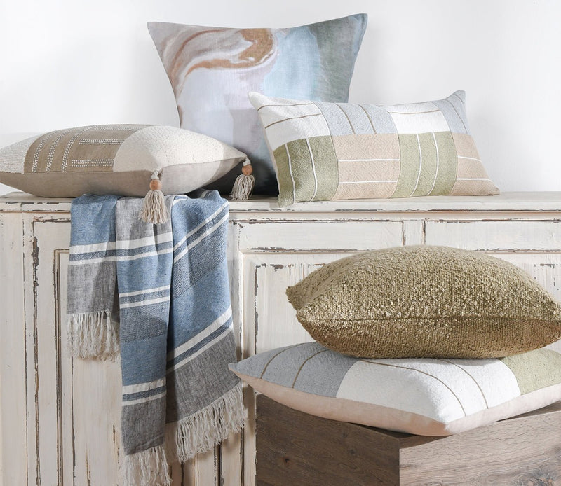 Villa by Classic Home Yasa Natural Ivory Throw Pillow - Image 4