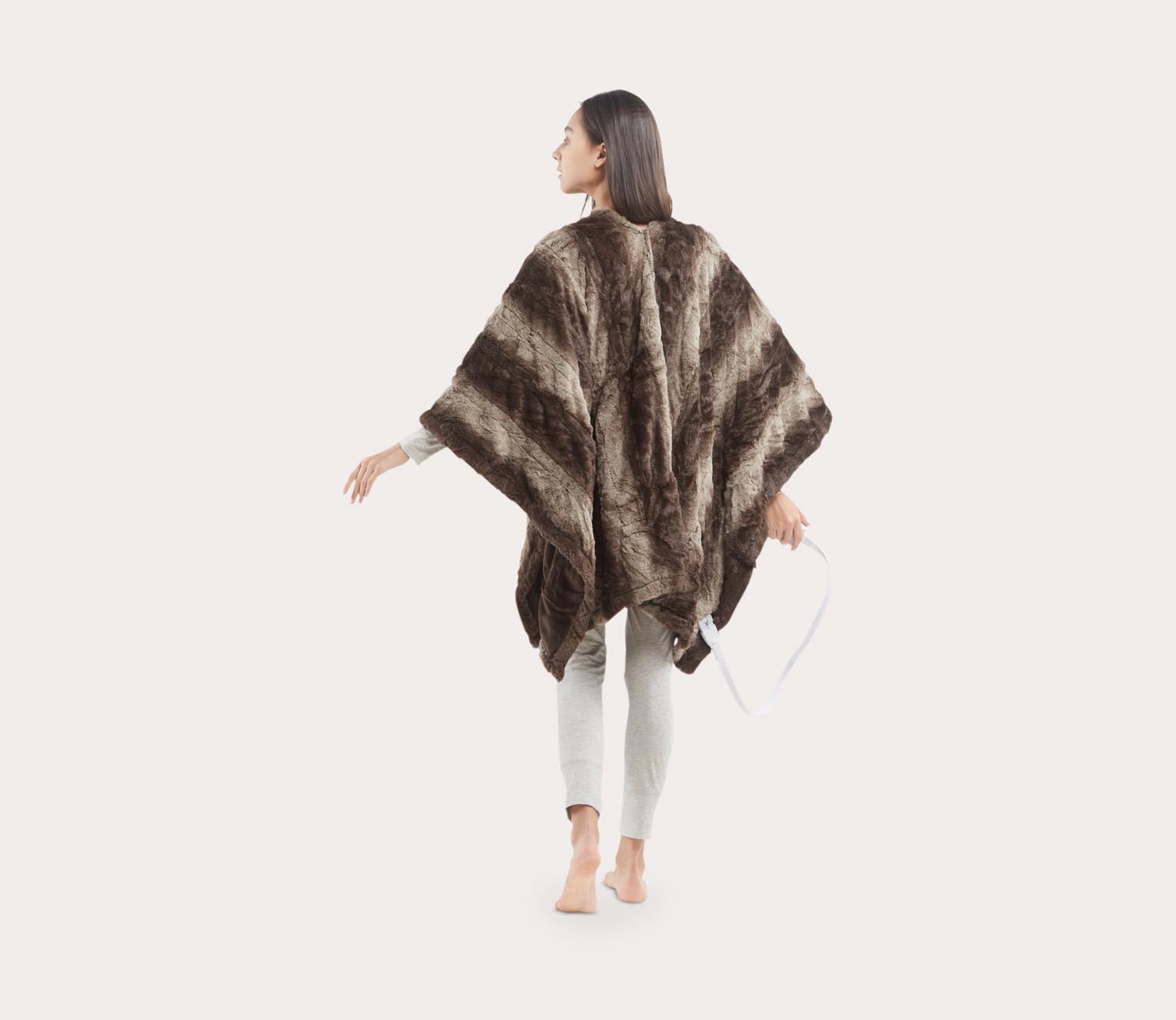 Zuri Faux Fur Heated Wrap with Built-in Controller by Beautyrest